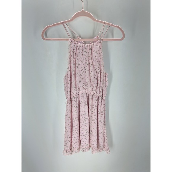Abercrombie & Fitch Dresses & Skirts - Abercrombie & Fitch Pink Floral Halter Mini Dress Strappy Back XS